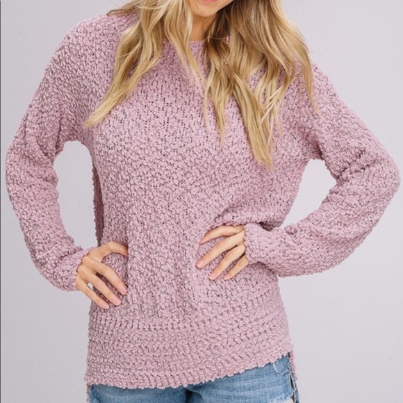Mauve Long Sleeve Pullover Sweater - Picture 6 of 6